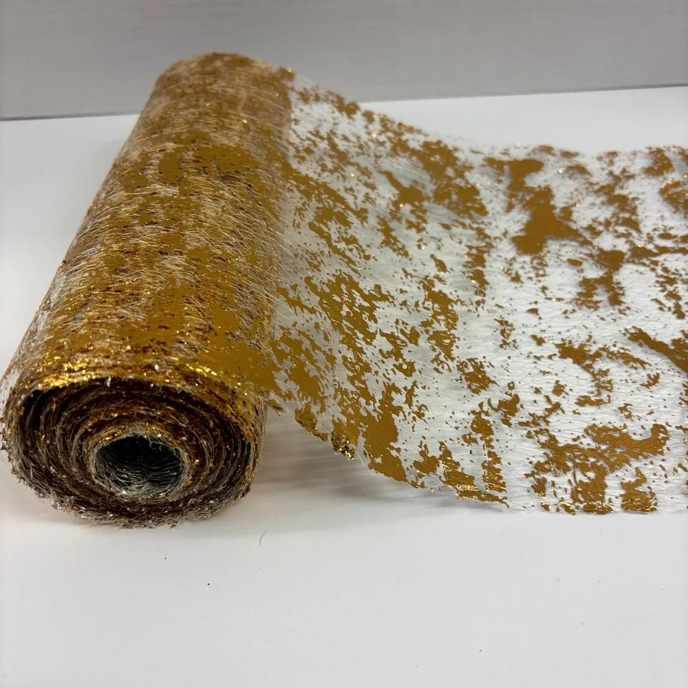 Gold Metallic Decorative Mesh Roll 12